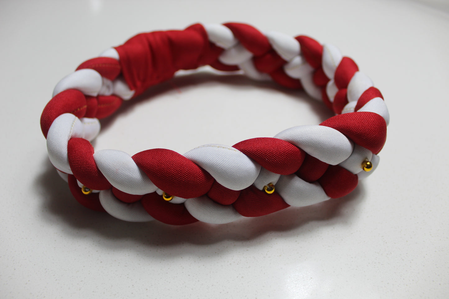 3 Piece White & Red Striped Material