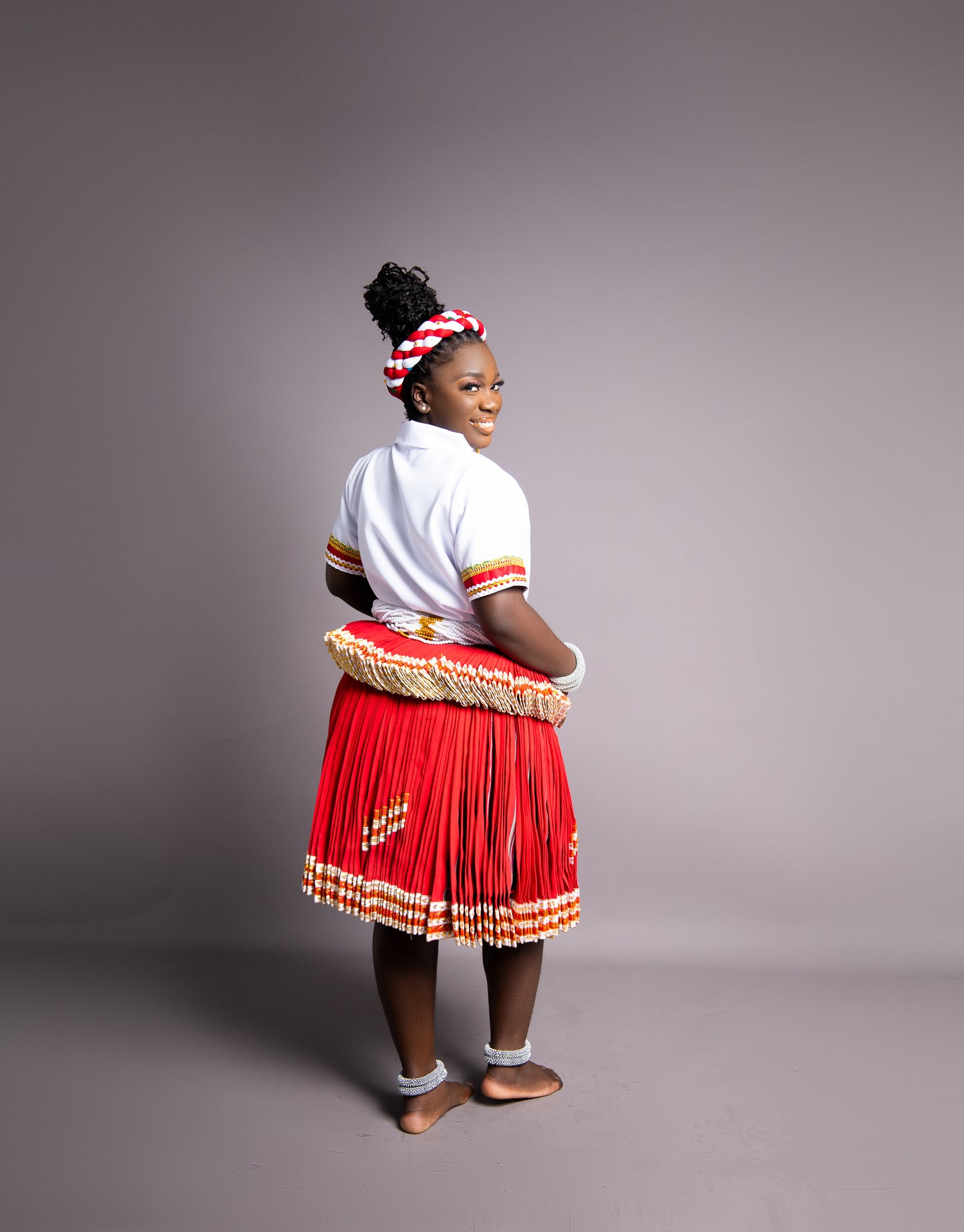 Full Bridal Set : Floral Red & White