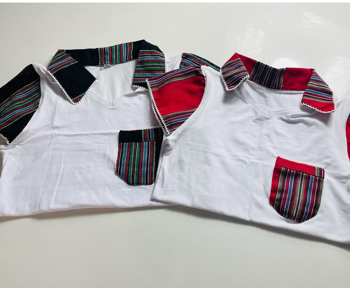 Beaded Collar T-shirt