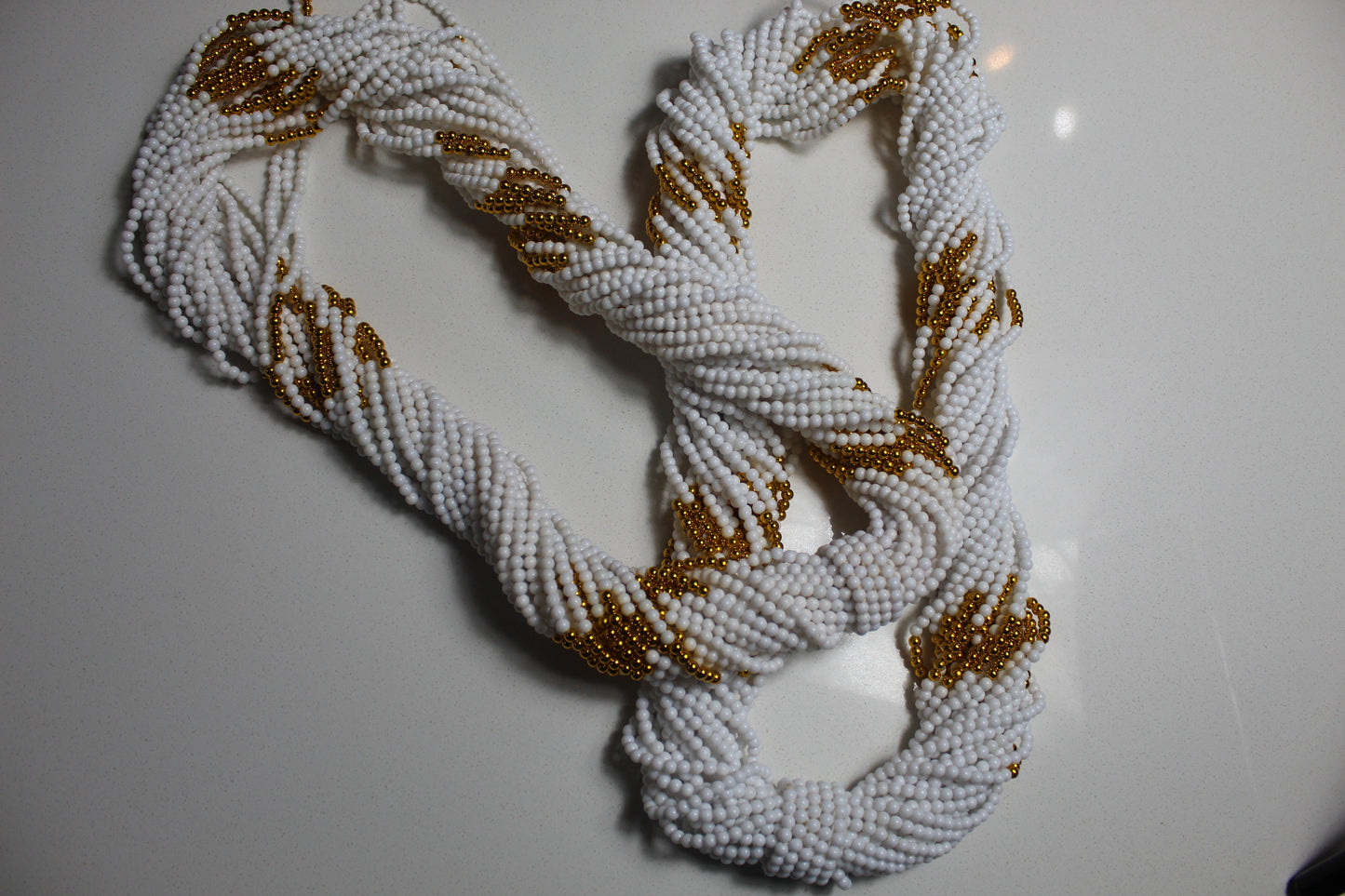 Rental Waist Beads : White & Gold
