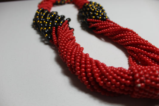 Waist Beads : Red & Black