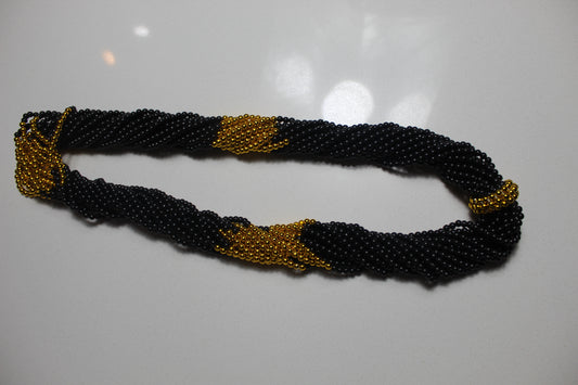 Waist Beads : Black & Gold