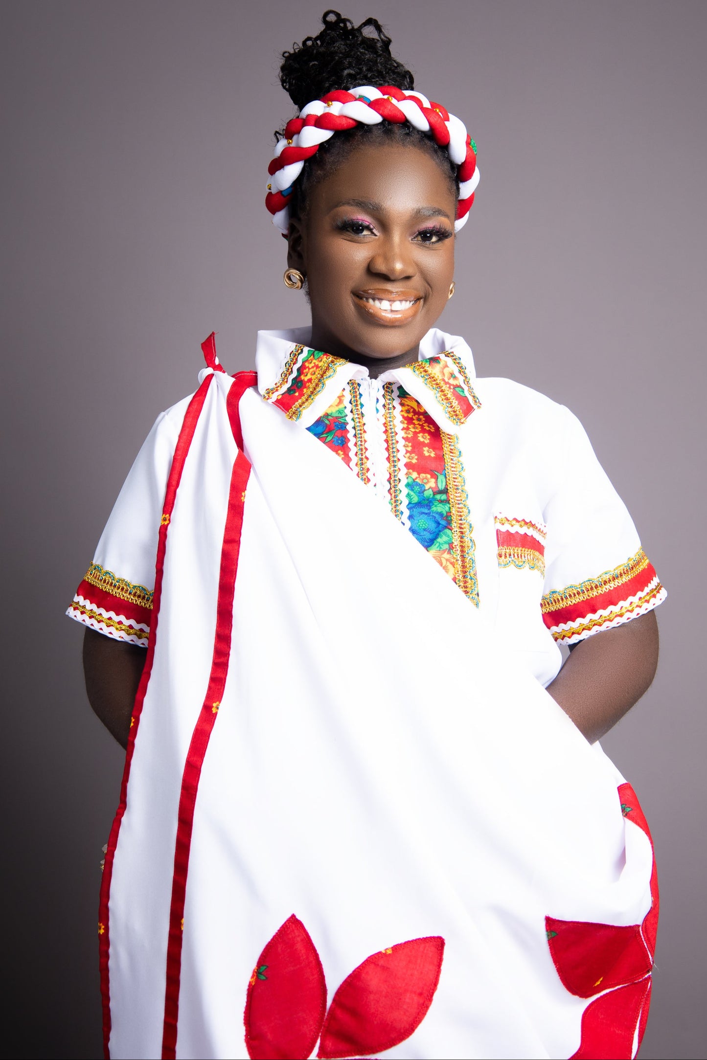 Floral Red & White Ncheka