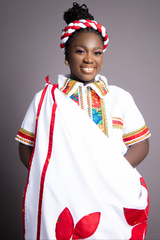 Floral Red & White Ncheka