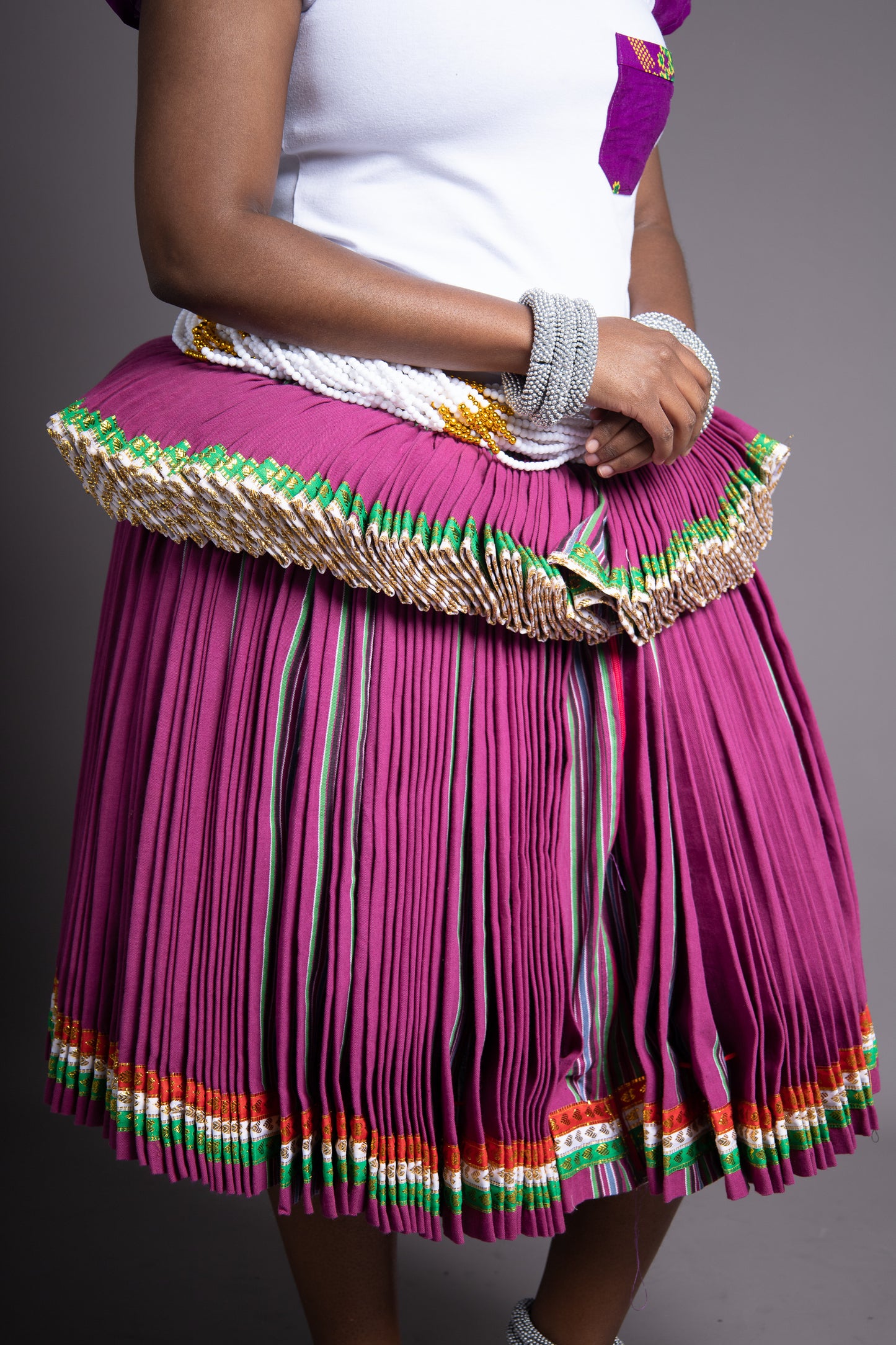 Waist Beads : White & Gold