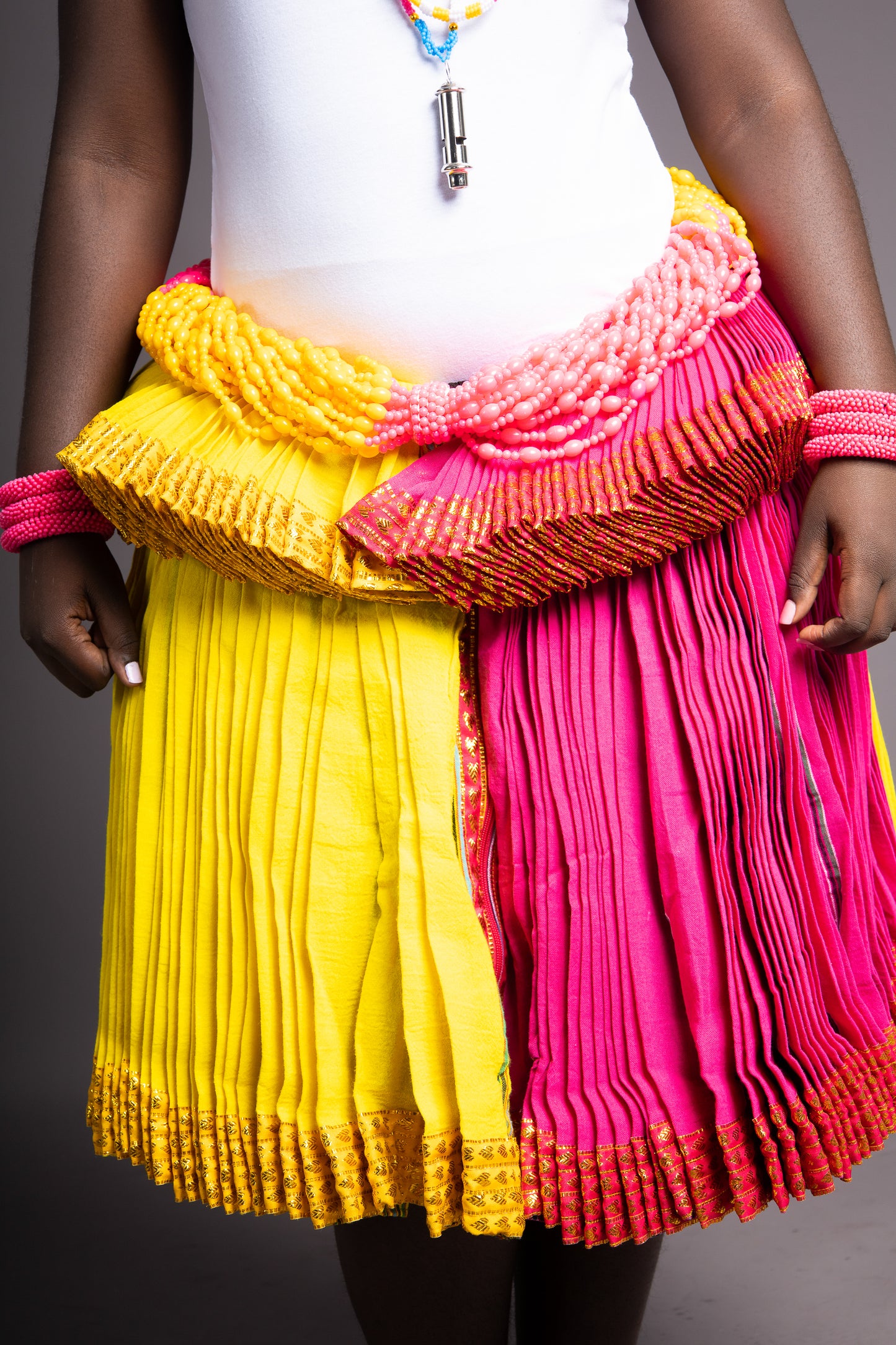 Waist Beads : Yellow & Pink