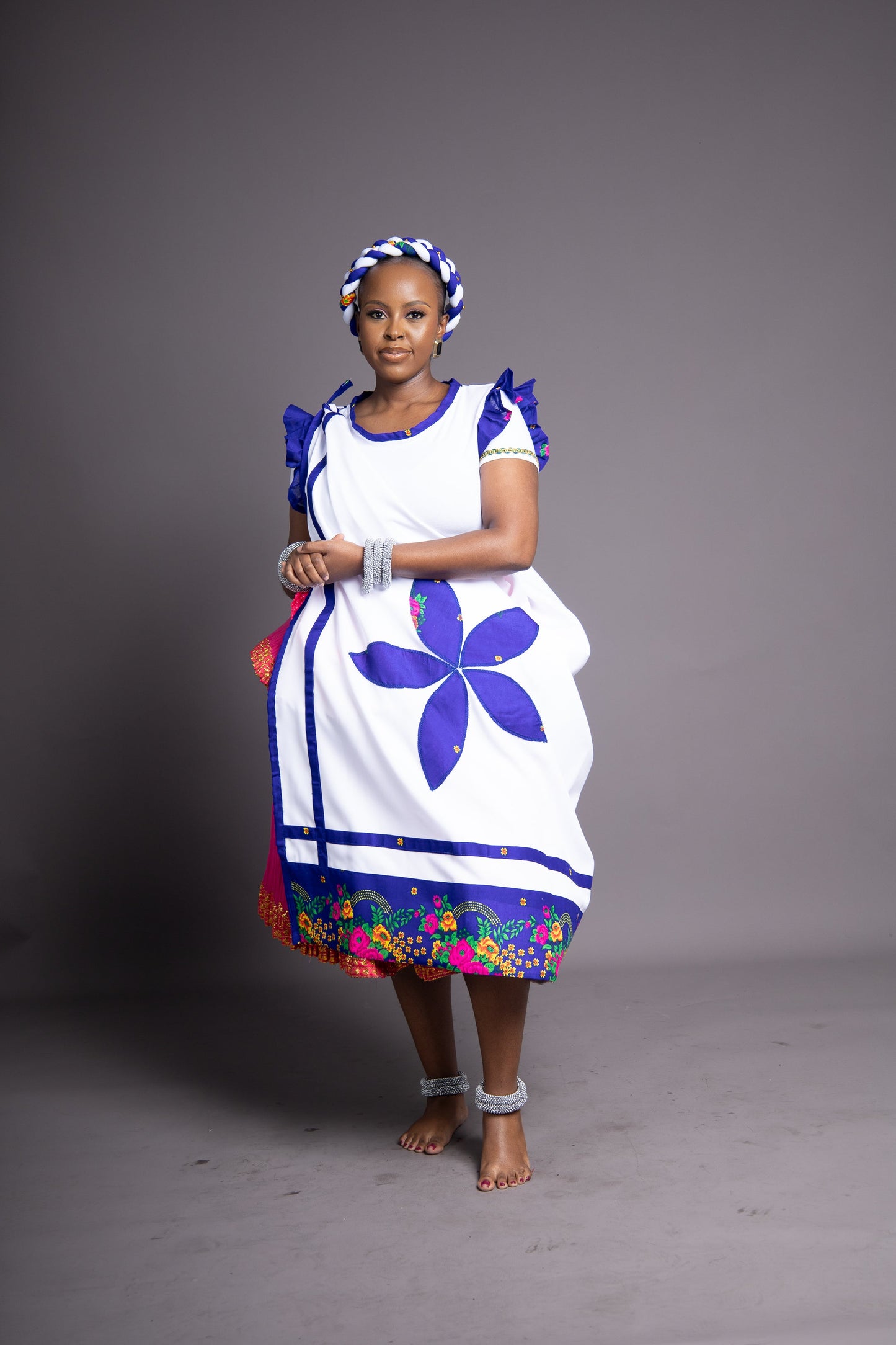 3 Piece Floral Blue & White Set