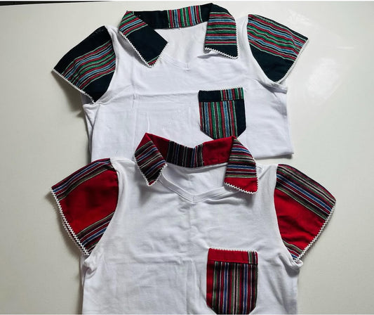 Beaded Collar T-shirt